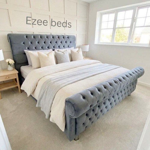 Chesterfield sleigh bed - chesterfield, 3ft
