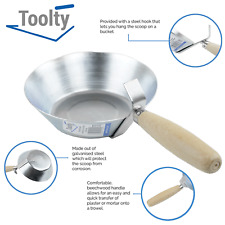 Toolty Bucket  Scoop Steel Pan Plastering Bricking  Concrete Cement Gypsum Tool
