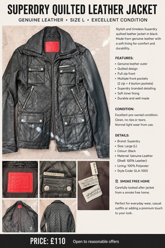 Superdry quilted leather - quilted,