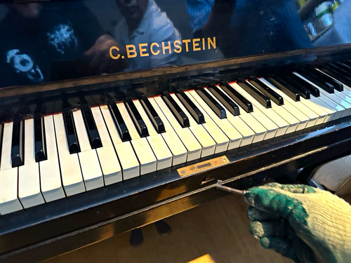 Bechstein black upright - c.,