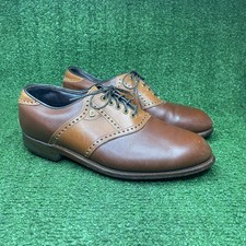 Vintage Footjoy Classics Dry Shoes Mens 8.5 Wide Golf Saddle Brown Oxford 51480