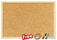 NATURAL CORK PIN NOTICE BOARD - OFFICE MEMO SCHOOL WITH FREE PUSH PIN BOARD