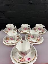 6 x Royal Crown Derby Posies Tea Trios Cups Saucers & Plates Green Stamp 4 Sets