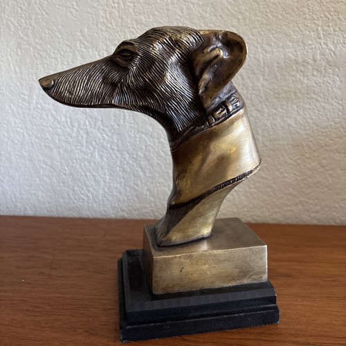 Vintage brass greyhound - greyhound, bust