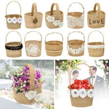 2pcs Vintage Rustic Flower Girl Basket  Wedding Ceremony Party Decoration