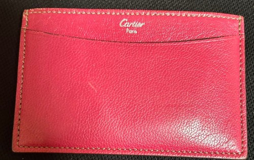 Cartier pink leather card case - cartier,