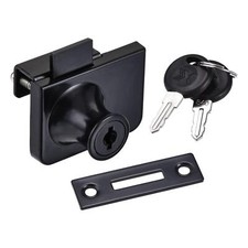 Display Cabinet Glass Lock Double Door Latch Zinc Alloy Black for 5-8mm Glass