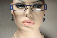 Super Sleek IYOKO INYAKE model IY569 Matte Blue Japanese Glasses Eyeglass Frames