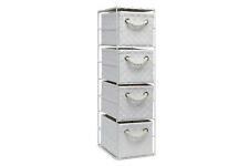 Arpan White 4 Drawer Storage Cabinet Unit Ideal for Home/Office/Bedrooms