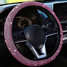 1X Glitter Diamond Steering Wheel Cover Crystal Auto Interior Car Protector Chic