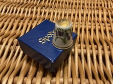 Vintage English Porcelain Thimble - Spode - Flower of the Year 1987 Bluebell