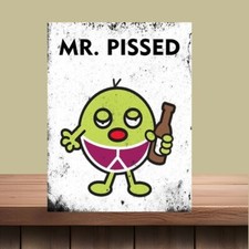 Funny Mr Pissed Men metal wall
