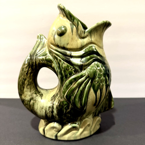 Gluggle jug style ceramic koi - style,