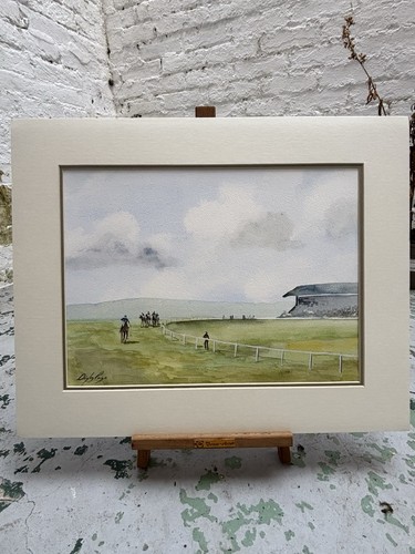 Horse racing painting signed - horse,