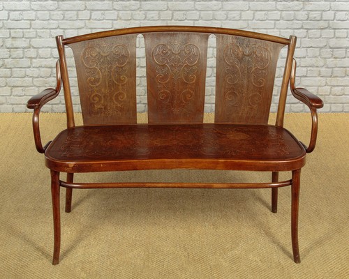 Antique bentwood settee - antique, by