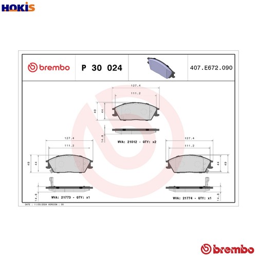 Brake pad set - pad,
