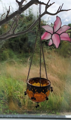 Yellow amber hanging tea - hanging, light