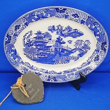 1930s WILLOW Blue & White Serving Platter (35cm) *  H & K TUNSTALL * VGC