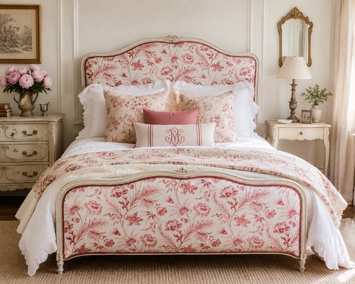 Elegant french upholstered bed - french,