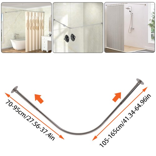 Shaped shower curtain rod - shaped,