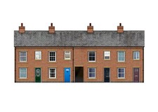 4 x SHEETS RED BRICK TERRACED