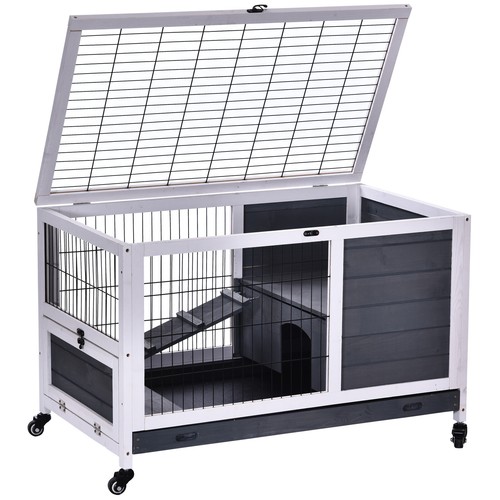 Wood indoor rabbit hutch - indoor,
