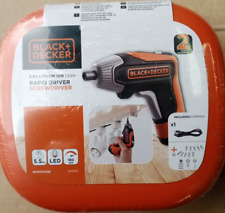 Black & Decker 3.6v Cordless Li-Ion Rapid Screwdriver, 10x Bits & Case, BCF611CK