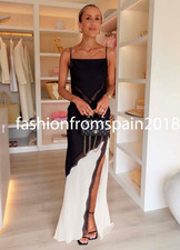 ZARA NEW WOMAN STRAPPY COMBINATION LACE DRESS SLIT BLACK ECRU XS-XL 1067/625/093