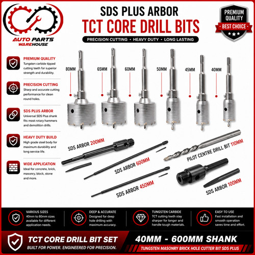 Tct core drill - core, 40-600mm
