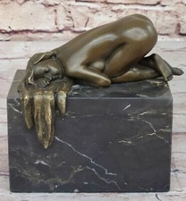 Art Deco Hot Cast by Lost Wax Method Nude Female Solid Bronze Sculpture Deal Art