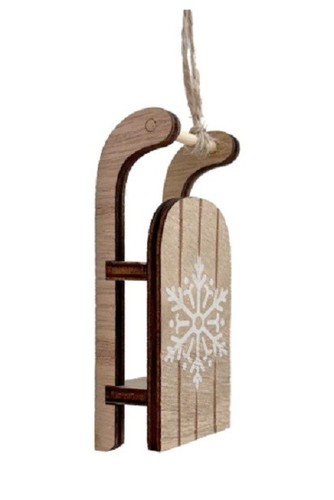 Wooden sleigh bauble - bauble, ornament