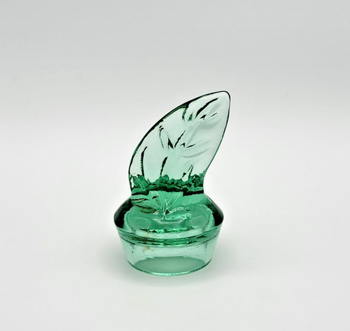 Vintage green glass decanter - green,