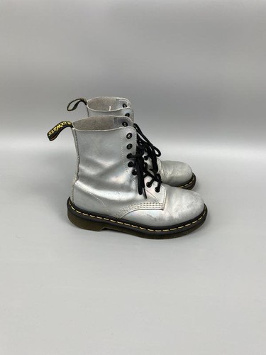 Women martens boots - martens, silver