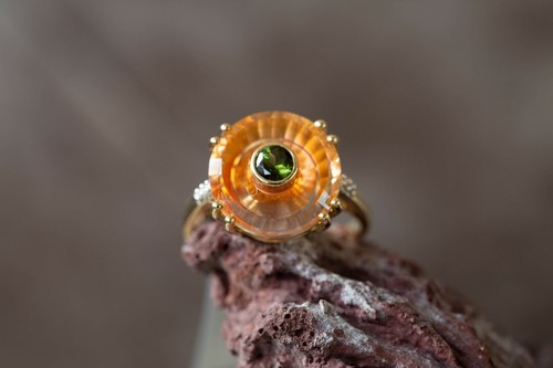 Padparadscha quartz green - quartz,,