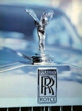 Rolls Royce Flying Lady Spirit of Ecstasy Bonnet Hood Ornament & RR Badge Mascot