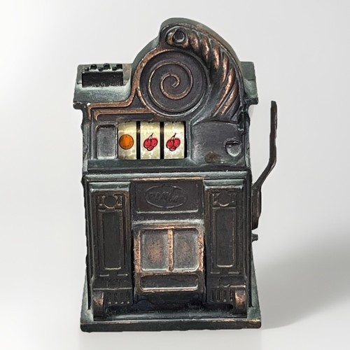 Vintage brass slot machine - slot,
