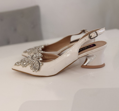 Ivory embellish slingback - ivory,