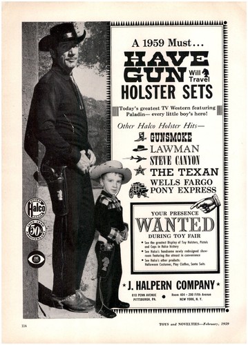 1959 paper toy holster - 1959,