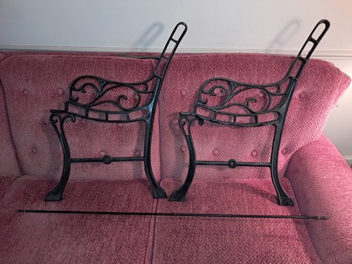 Vintage cast iron - cast, bench