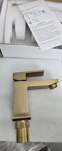 Brushed gold basin mixer tap - basin,