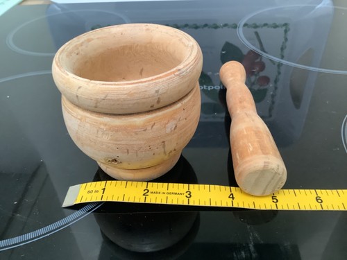 Wooden mortar and pestle small - mortar,
