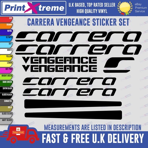 Carrera vengeance vinyl decals - vengeance,