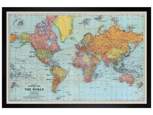 Black wooden framed stanfords - framed,
