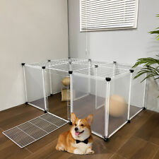 Dog Playpen Puppy Pen Clear Plastic Panel Pet Fence Cage Play Pen Indoor Outdoor