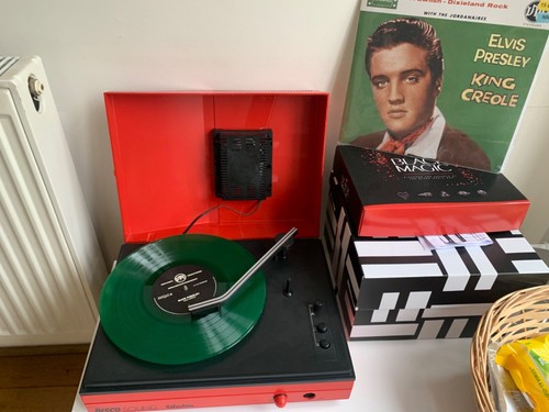 Vintage record player portable - record,