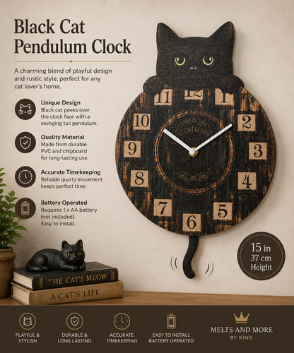 Kitten tickin wall - kitten, clock