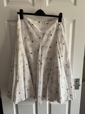 Lisa Campione Lined Flared Skirt 40 White/Beige