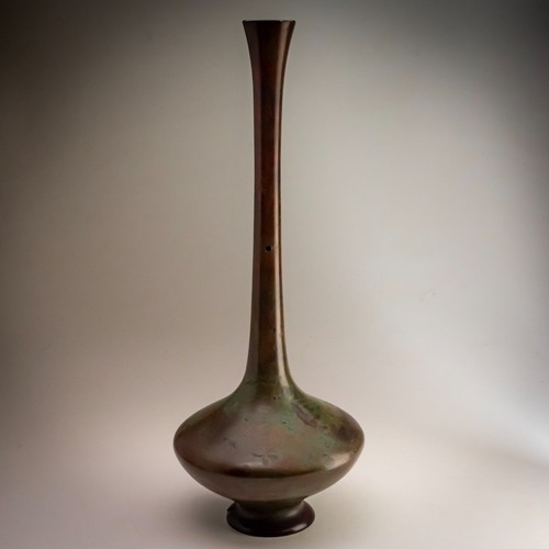 Japanese bronze stem vase - japanese,
