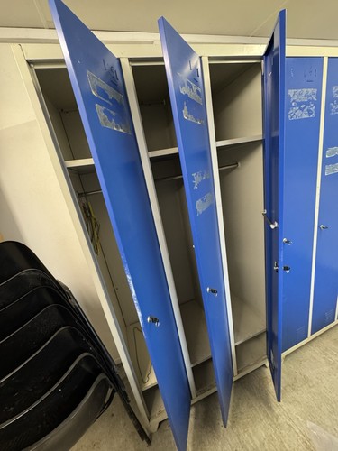 Blue steel door lockers - door,