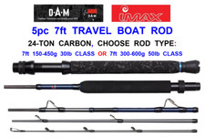DAM IMAX SALT-X 5pc TRAVEL BOAT RODS FOR KAYAK FISHING UPTIDE TROLLING LURES ETC